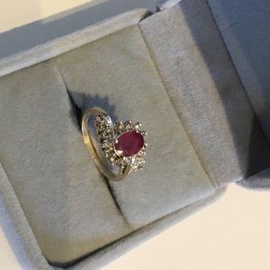 Ruby & White Diamond Ring
